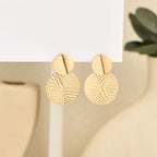 Geometric Metal Round Earrings