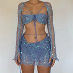 Sequined Knitted 3-Piece Set