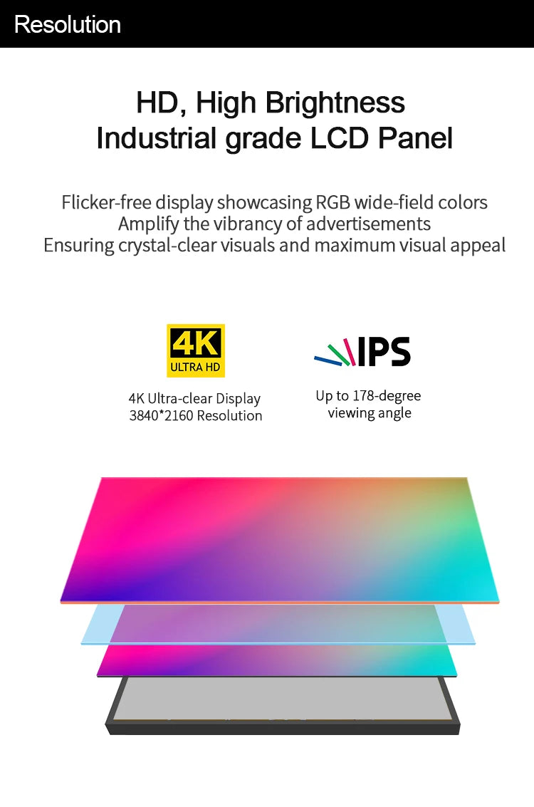 49 55 Inch Fast Food Store Advertising Devise Hanging Lcd Display Wall Mounted Digital Menu Board for Restaurant Shopping Mall