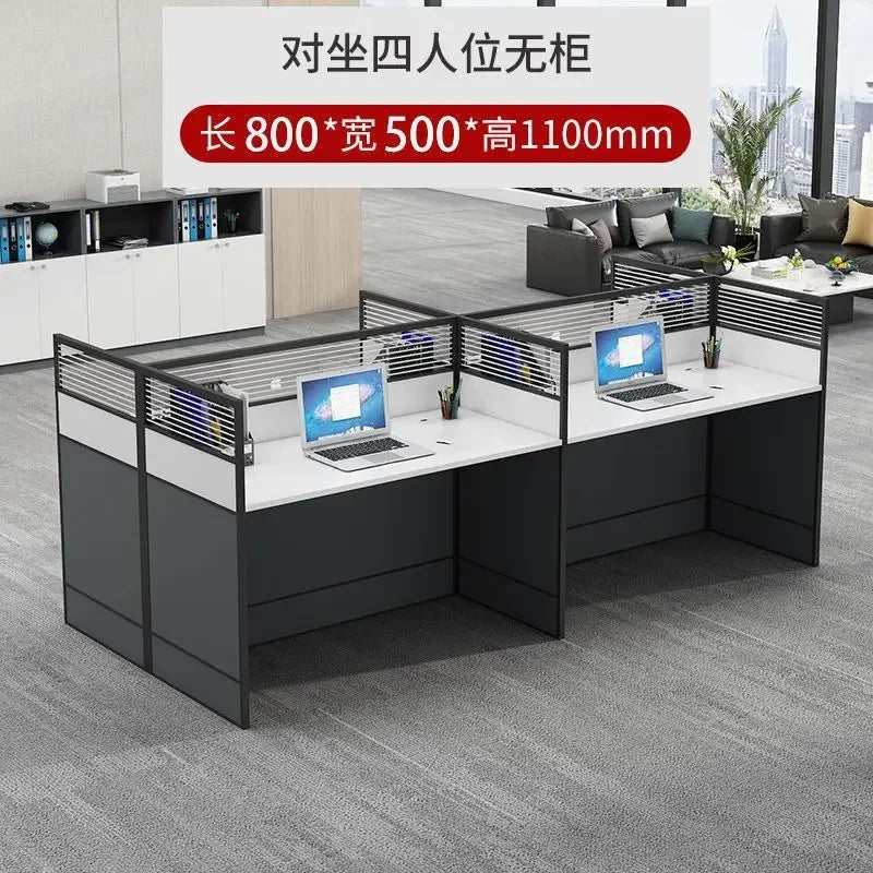 Office table and chair combination workstation desk staff table single 4 person multi-person screen computer table and chair