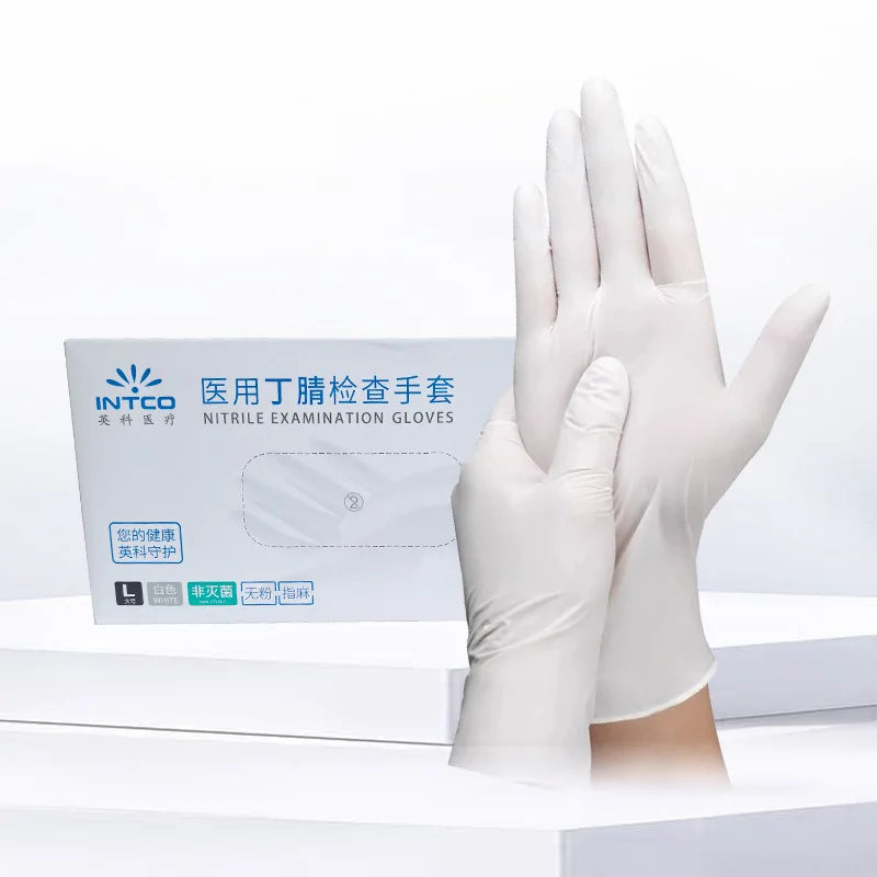 Medical Gloves Disposable White NitrileY86Durable Protective Medical Surgical Inspection Food Grade