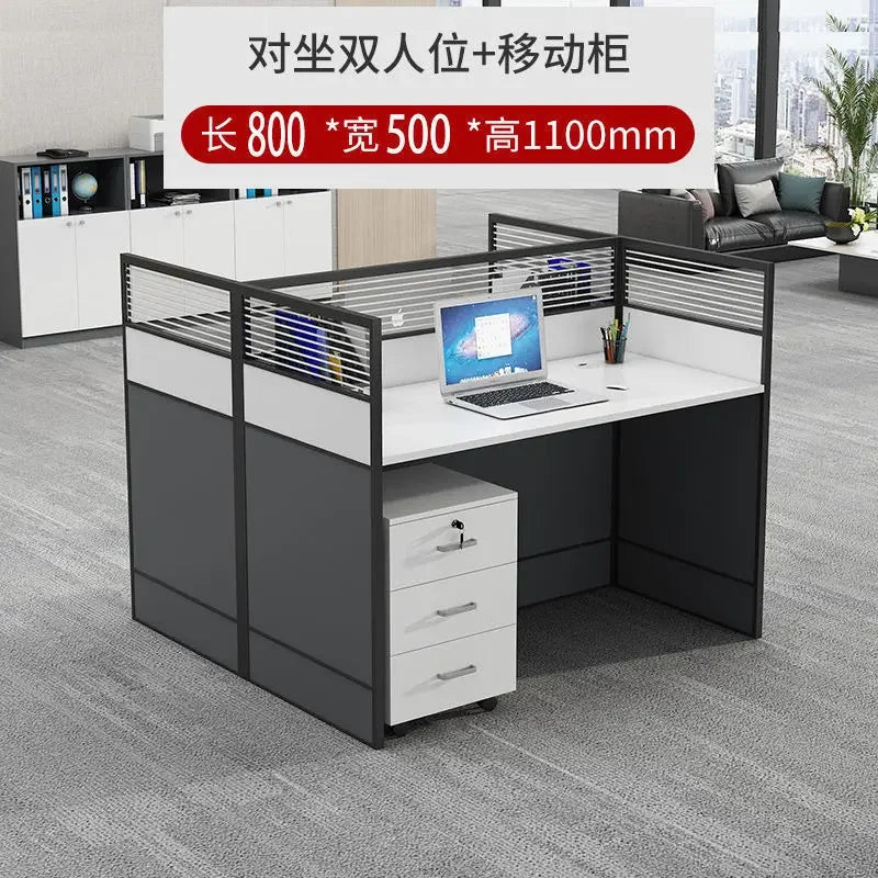 Office table and chair combination workstation desk staff table single 4 person multi-person screen computer table and chair