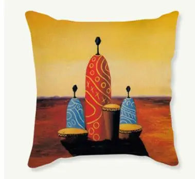 African Costume Clipart Throw Pillow 45x45 Africa Life Collection African Woman Pillowcase Sofa Car Decorative Cushion Cover