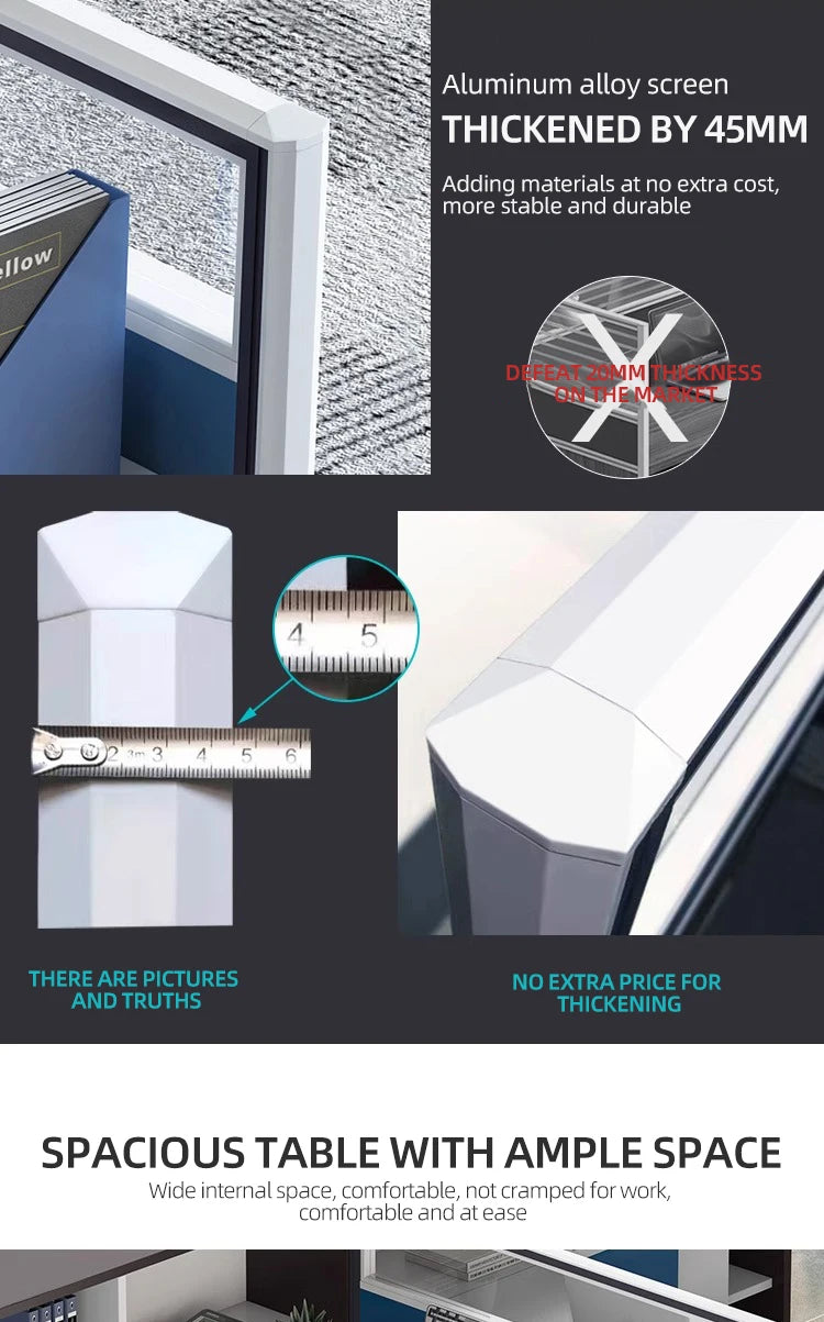 Modern Design Office Furniture Single-seat Employee Workstations Wooden Computer Desks and Office Desks with Storage Cabinets