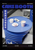 Industrial Style Coffee Shop Courtyard Leisure Area Outdoor Iron Oil Drum Tables and Chairs