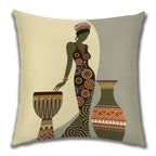 African Costume Clipart Throw Pillow 45x45 Africa Life Collection African Woman Pillowcase Sofa Car Decorative Cushion Cover