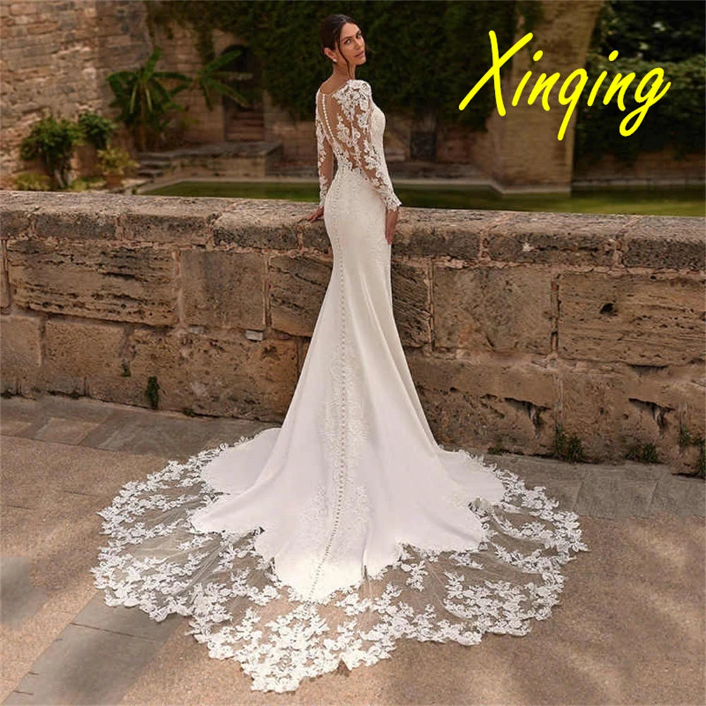 Customized Luxury Lace Dresses Women 2025 Wedding Elegant Jersey Wedding Dresses Exquisite Heavy Industry Wedding Dresses