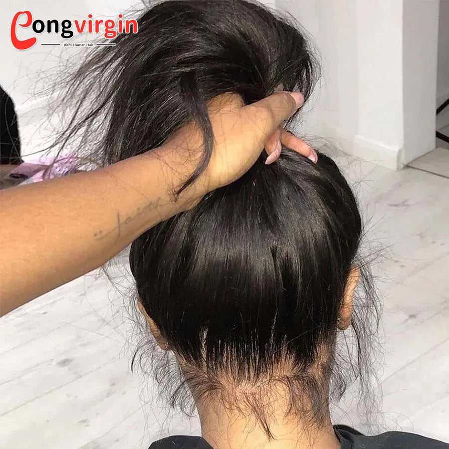 5x5 Glueless Wig Human Hair Ready To Wear Pre-Cut Lace Wear And Go Glueless Wigs Straight Lace Front Human Hair Wig For Women