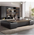Modern Wooden Boss Office Desks Light Luxury Office Furniture Design with Storage Cabinet Study Desk Commercial President Desk