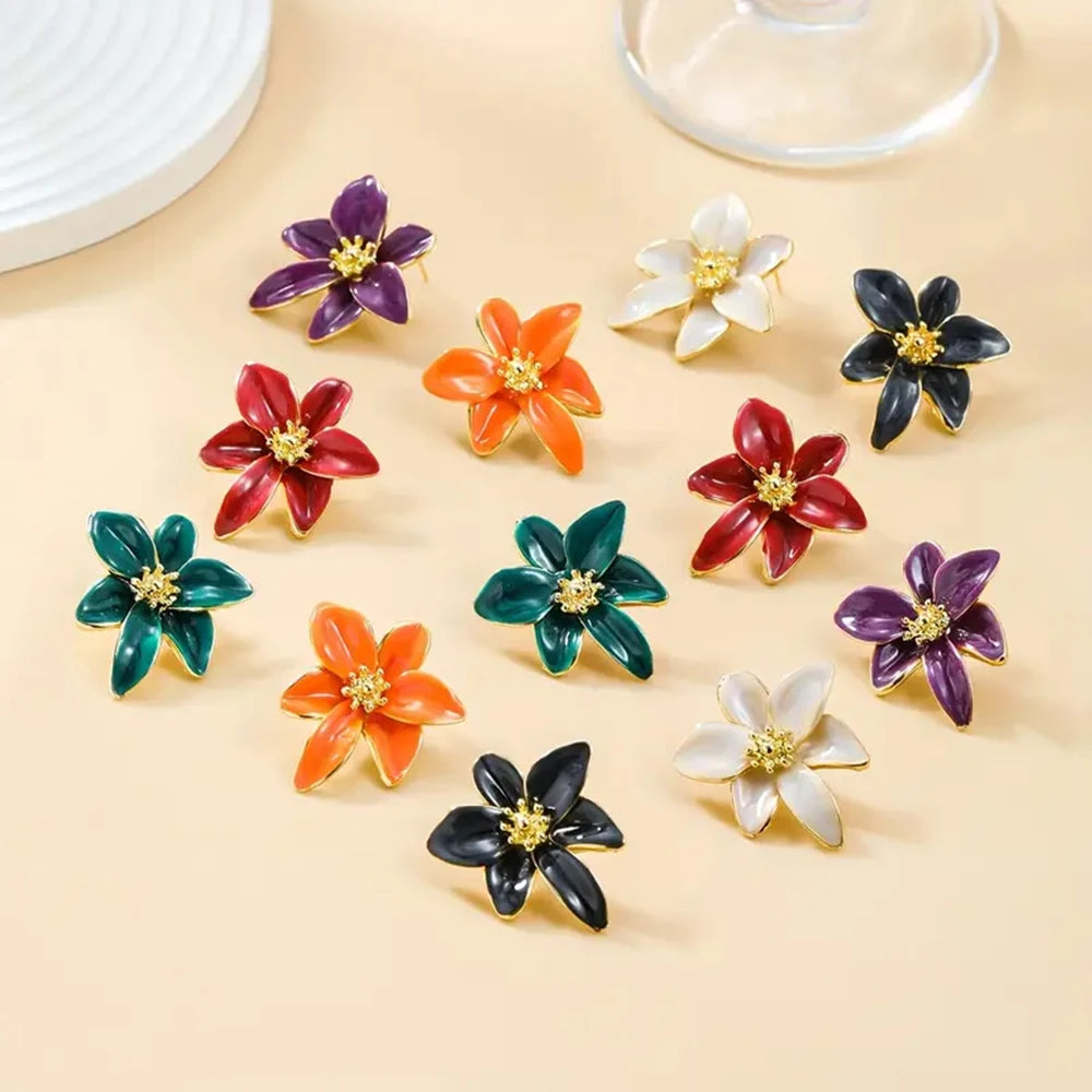 Oil Drop Flower Earrings