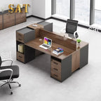 Moderne 6-Personen-Kombination Aus Einfachem Computer-Schreibtischs Tuhl Einzel-und Doppel-Face-to-Face-Design Eisen Modularer S