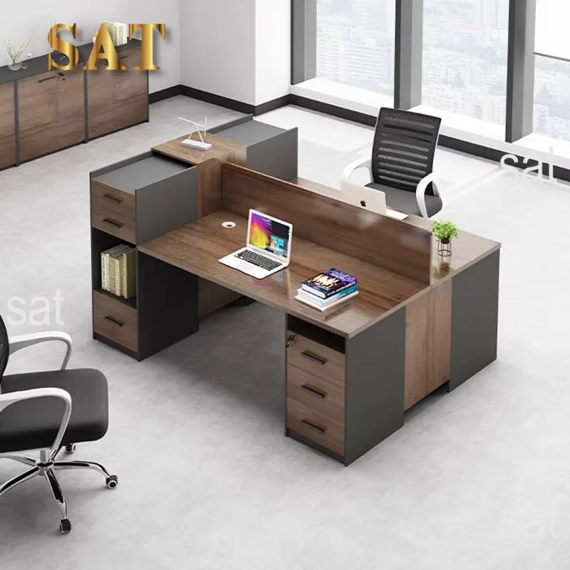 Moderne 6-Personen-Kombination Aus Einfachem Computer-Schreibtischs Tuhl Einzel-und Doppel-Face-to-Face-Design Eisen Modularer S