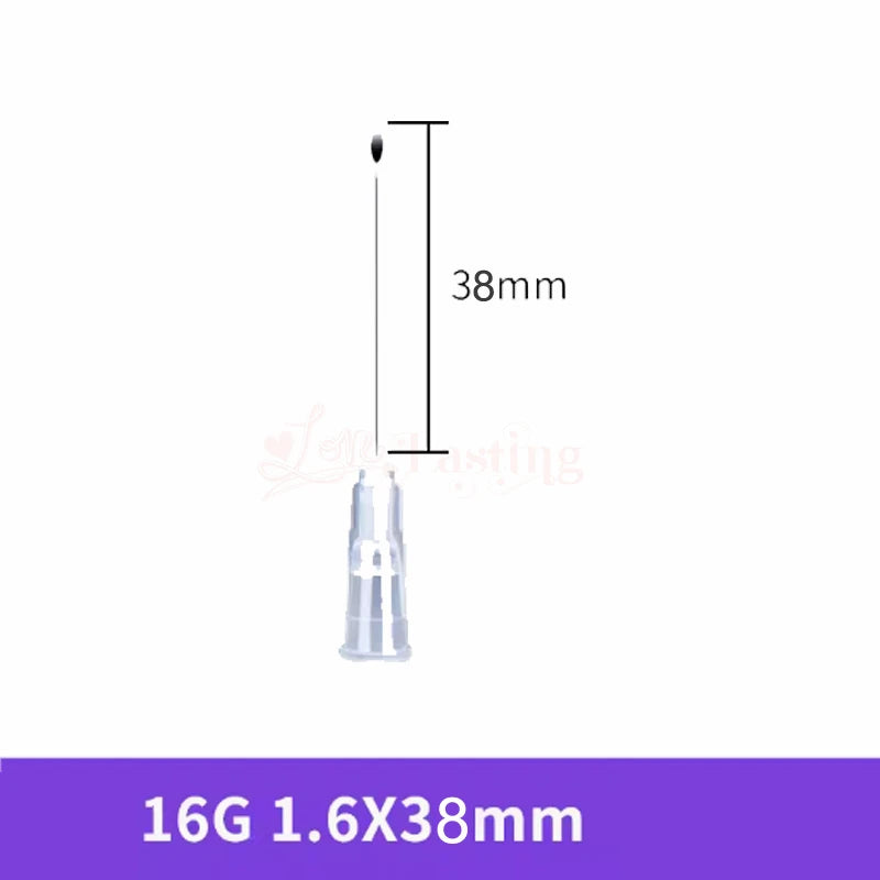 50pcs Pointed Injection Needle Dispensing Needle With Transparent Cap,16G 18G 20G 22G 25G Individually Packaged Syringe Tattoo