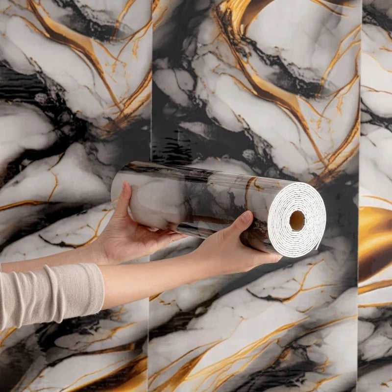 Thick Foam Self Adhesive Wall Stickers Imitation Marble Wallpapers for Bedroom Home Decor Waterproof Peel and Stick Wall Panels