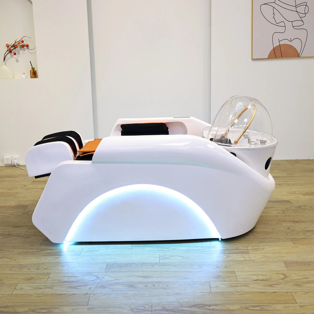 Plug In Automatic Massage Shampoo Bed Built in Electric Massager, Hair Salon Head SPA Hydrotherapy Commercial Salon Furniture