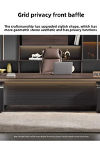 Modern Wooden Boss Office Desks Light Luxury Office Furniture Design with Storage Cabinet Study Desk Commercial President Desk