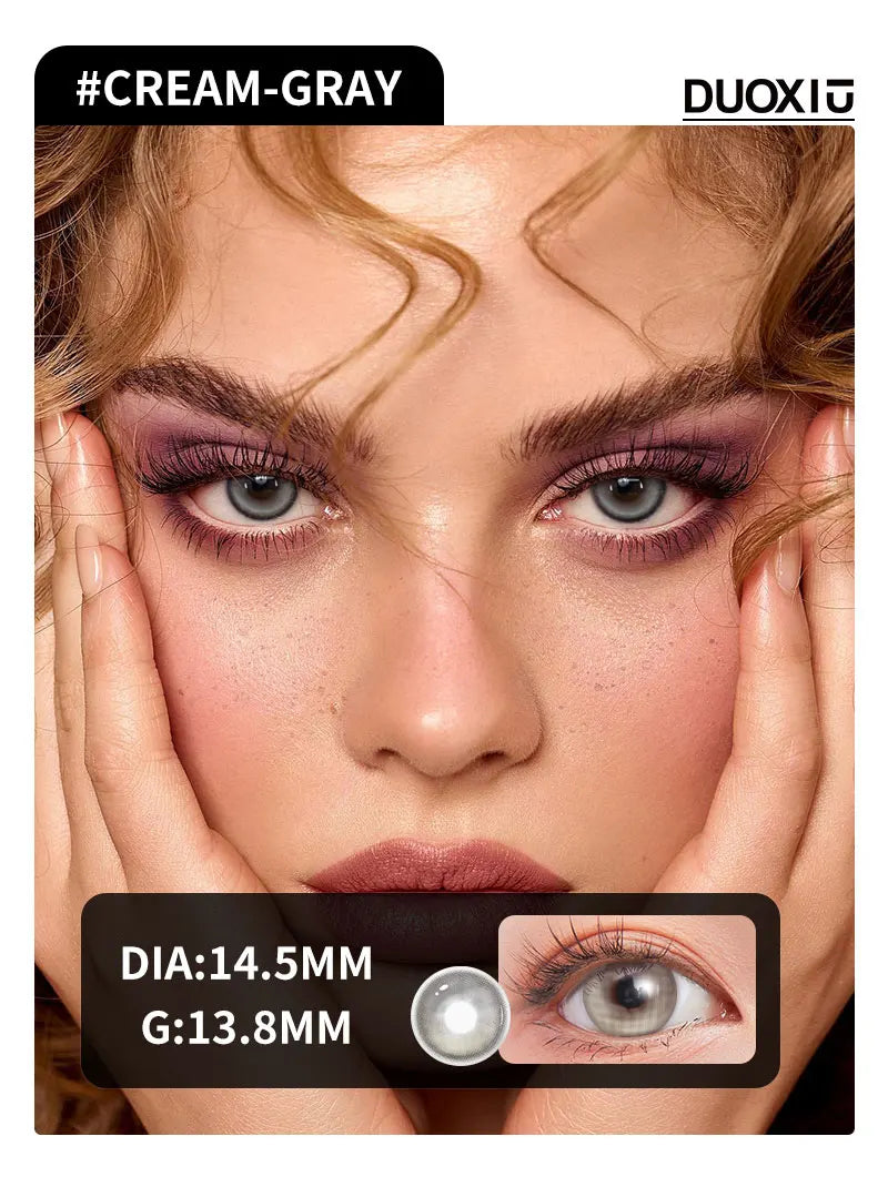 Duoxiu Contact Lenses 2Pcs Blue Green Contact Lenses Color Permanent Makeup Machine Changing Pupil and Eyes Color Fashion Lenses