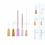 50pcs Pointed Injection Needle Dispensing Needle With Transparent Cap,16G 18G 20G 22G 25G Individually Packaged Syringe Tattoo