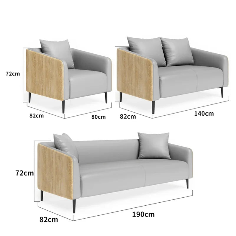 'Mingmeng Furniture Factory Commercial Office Lounge Set Waiting Room Pu Leather Office Reception Sofa Set