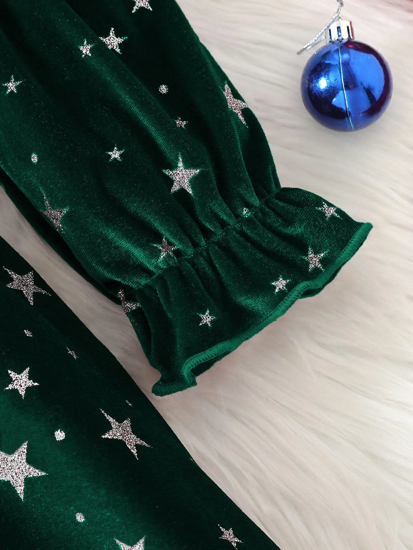 2025 New Year Dress for Girls Winter 3-6Y Kids Star Print Bowknot Long Sleeve Evening Dress Christmas Festive Dress for Girls