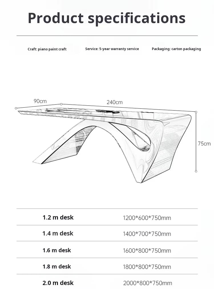 Modern new president's office desk and chair white high-end design office furniture