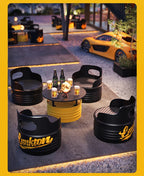 Industrial wind oil drum table and chair combination milk tea barbecue restaurant indoor and outdoor wrought iron furniture can