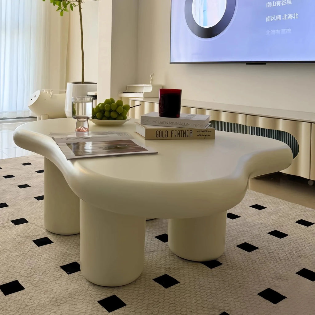 Nordic Clouds Coffee Table - Cream Modern Minimalist Tea Table for Living Room Furniture