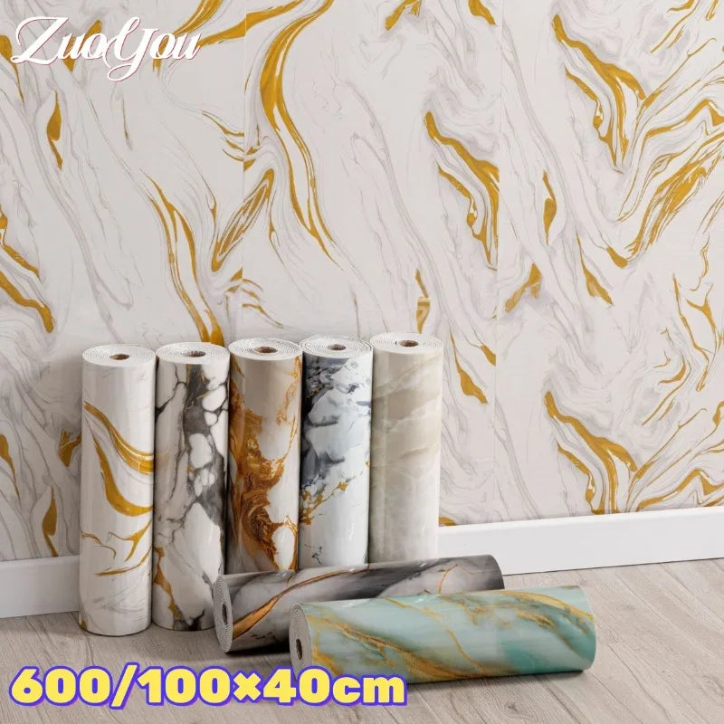 Thick Foam Self Adhesive Wall Stickers Imitation Marble Wallpapers for Bedroom Home Decor Waterproof Peel and Stick Wall Panels