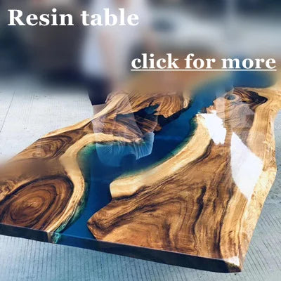 Luxury design most popular solid wood walnut Qinghe transparent epoxy wood resin table