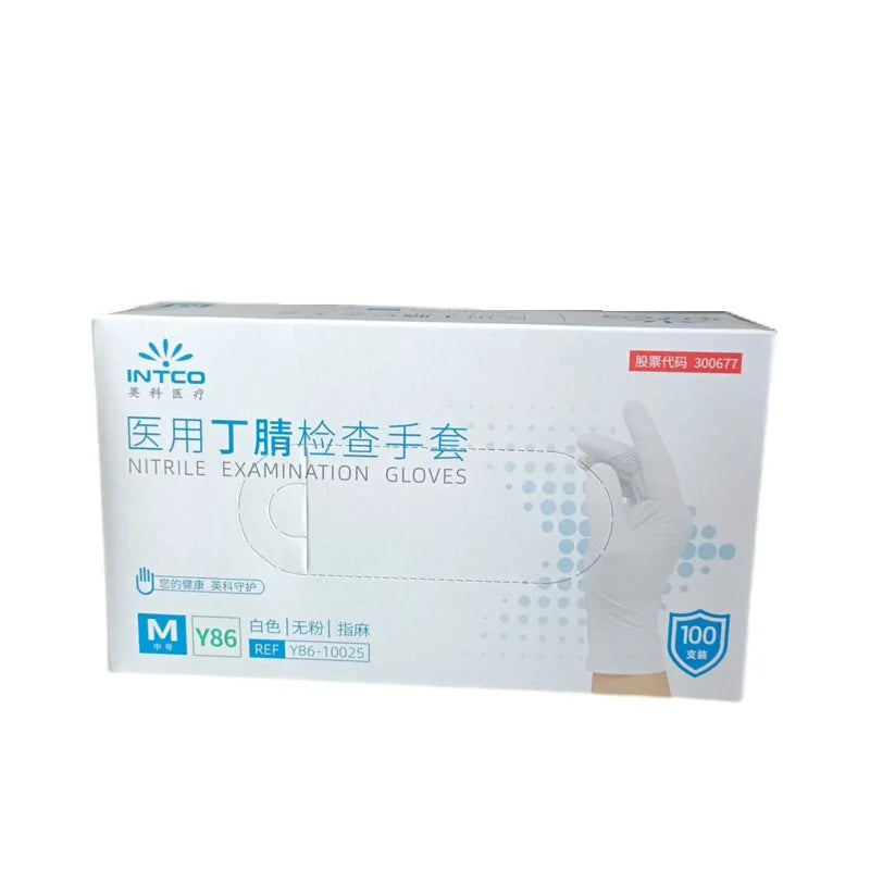 Medical Gloves Disposable White NitrileY86Durable Protective Medical Surgical Inspection Food Grade