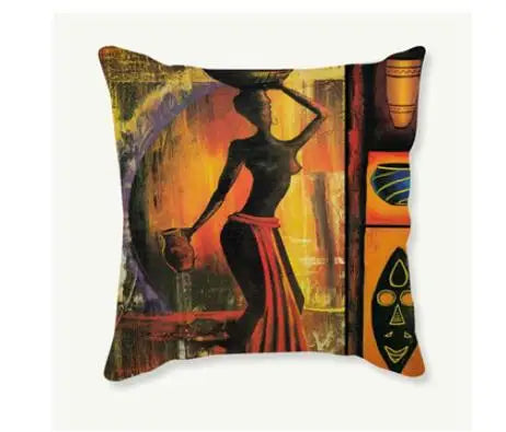 African Costume Clipart Throw Pillow 45x45 Africa Life Collection African Woman Pillowcase Sofa Car Decorative Cushion Cover