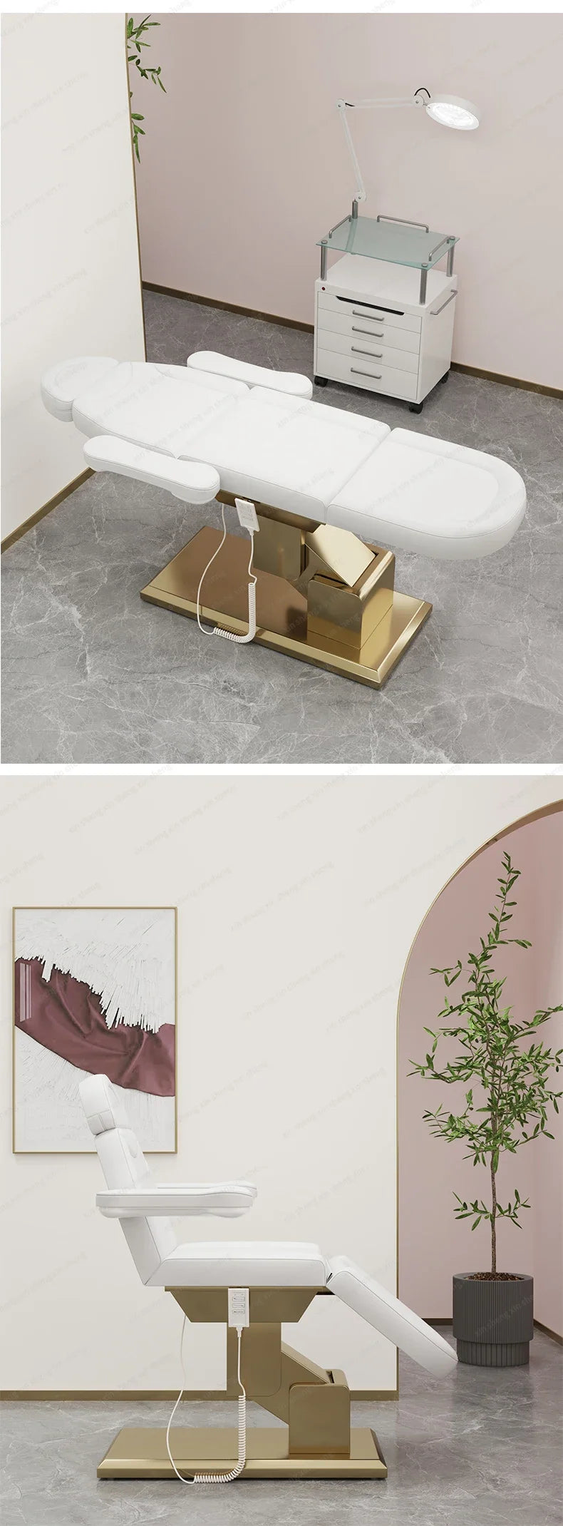 XinSheng Electric Lift Beauty Care Bed Adjustable Diagnostic Chair for Hospital Clinic Health SPA Store Sofa Leather Furniture