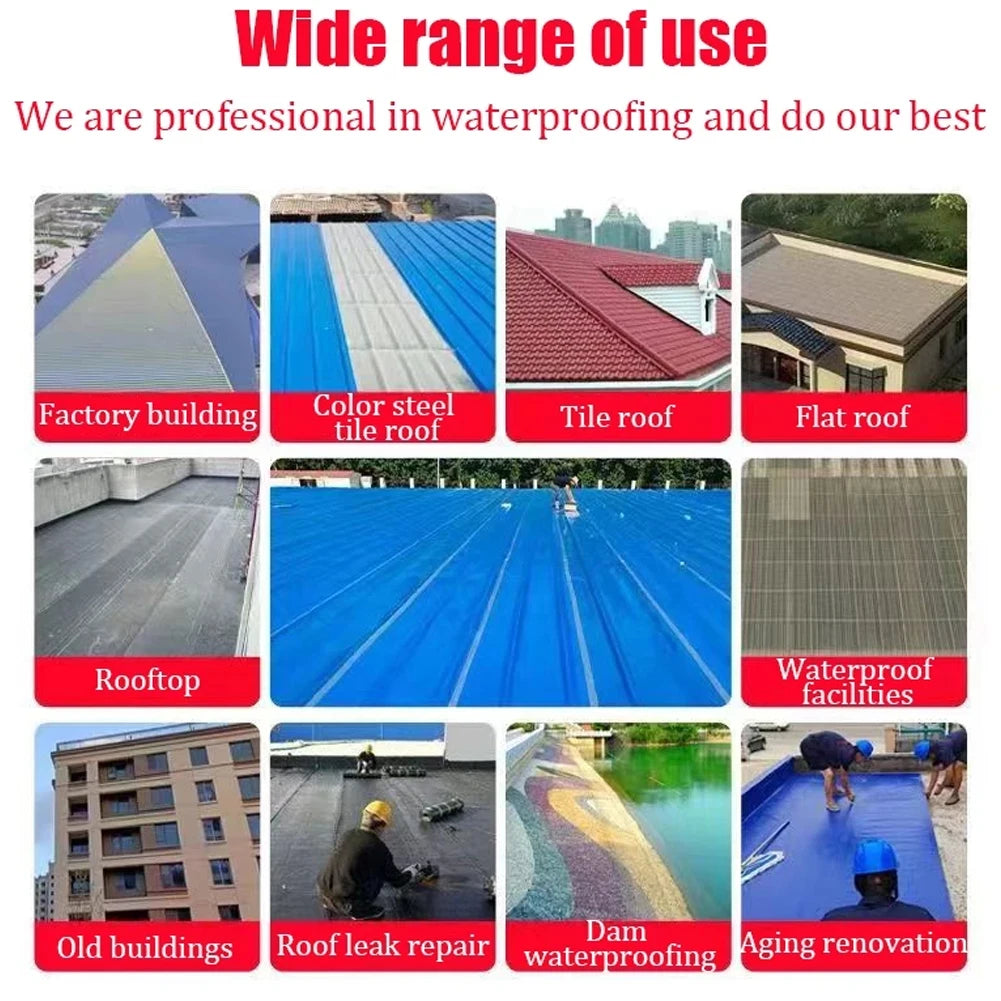 Roof Waterproof Tape Strong Adhesion Heat Insulated Sealing Tape 10M Self-Adhesive Tape Anti Crack Fix Tape for Roof Repairing