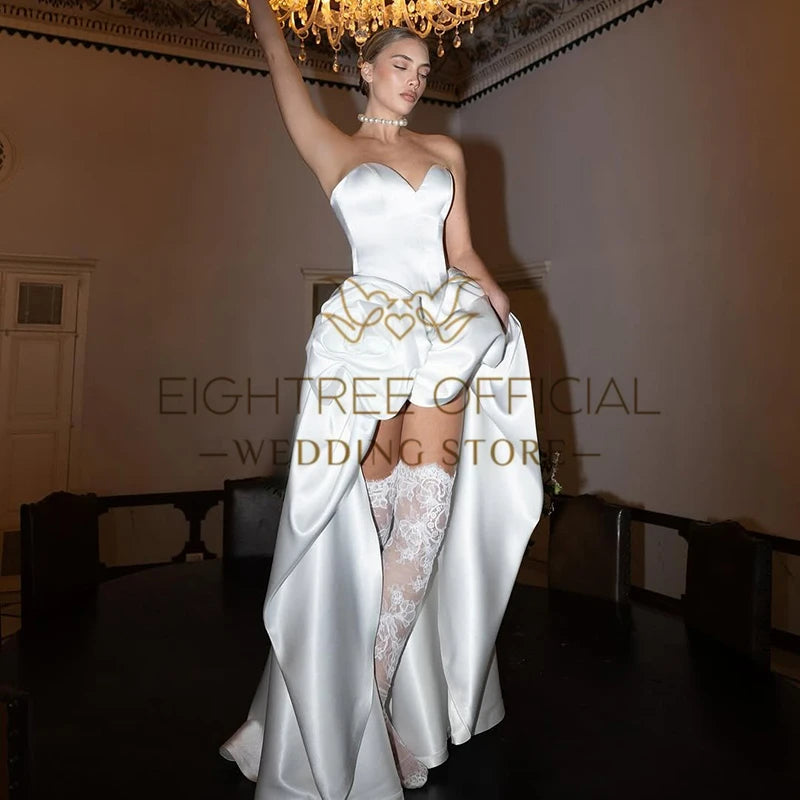 Eightree Modern Wedding Dresses 2025 A-Line Bridal Gowns Sweetheart High Low Gowns Glamorous Robes Vestidos De Novia Customized