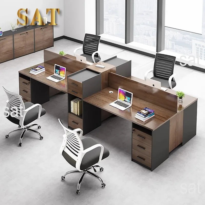 Moderne 6-Personen-Kombination Aus Einfachem Computer-Schreibtischs Tuhl Einzel-und Doppel-Face-to-Face-Design Eisen Modularer S