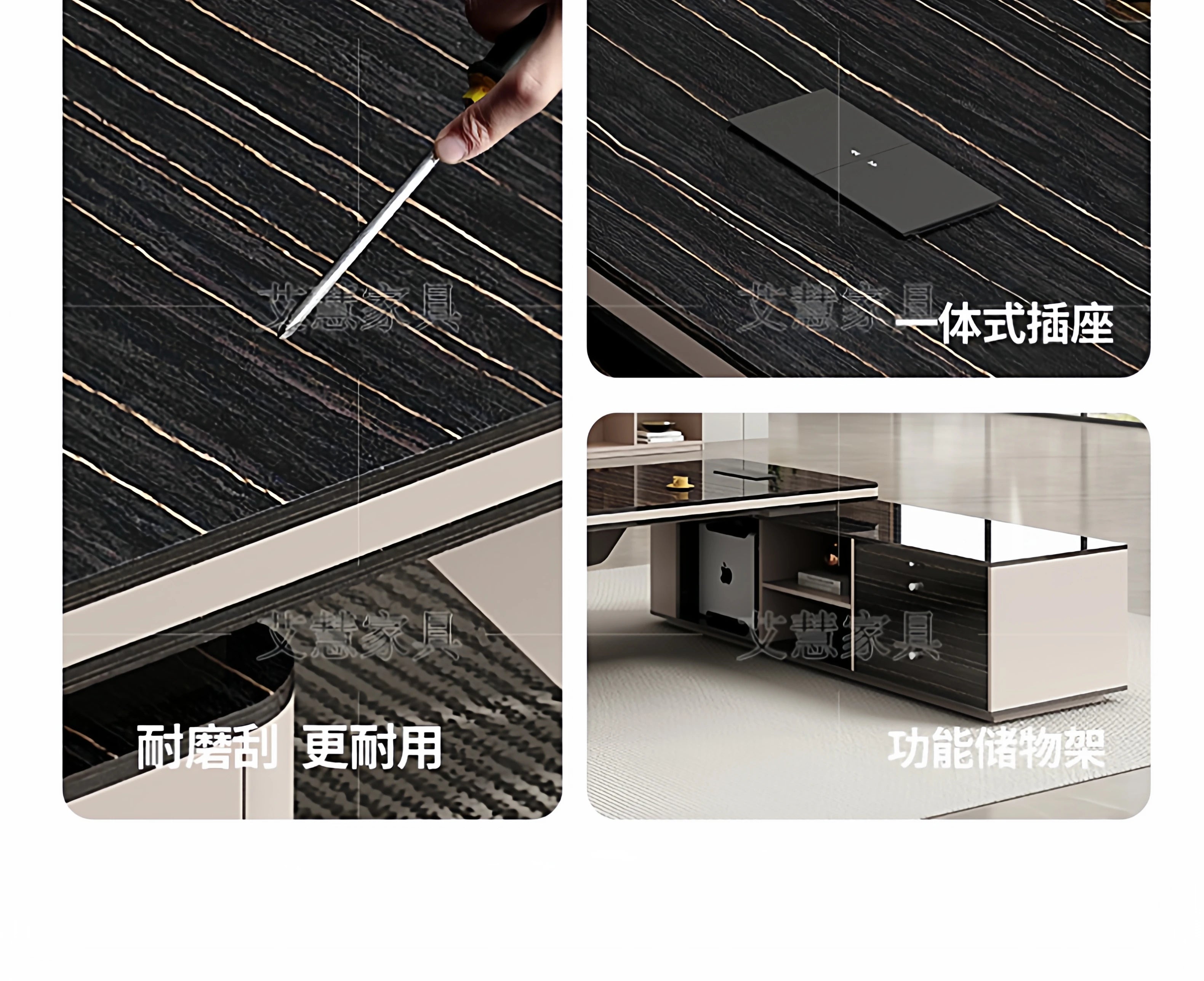 Light luxury boss table, simple modern desk, large desk manager, office desk and chair combination