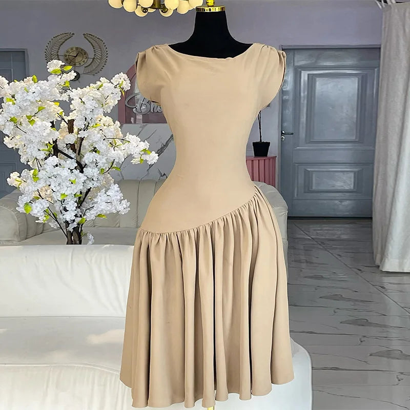 Ruched Shoulder Ball Gown