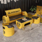 Industrial style sofa coffee table combination Internet celebrity creative bar clear bar milk tea shop table and chair oil drum