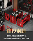 Industrial style booth bar Qingba retro wrought iron sofa coffee barbecue shop commercial restaurant dining table and chair