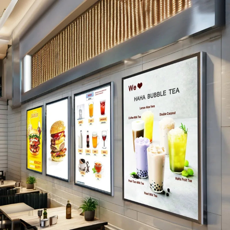 Advertising light box wall panel restaurant menu