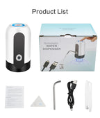 Portable Automatic Drinking Water Pump with Switch and USB Charging Mini Electric Water Dispenser for Universal 5 Gallon Bottle