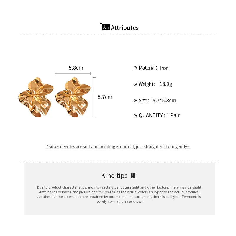Large Geometric Stud Earrings
