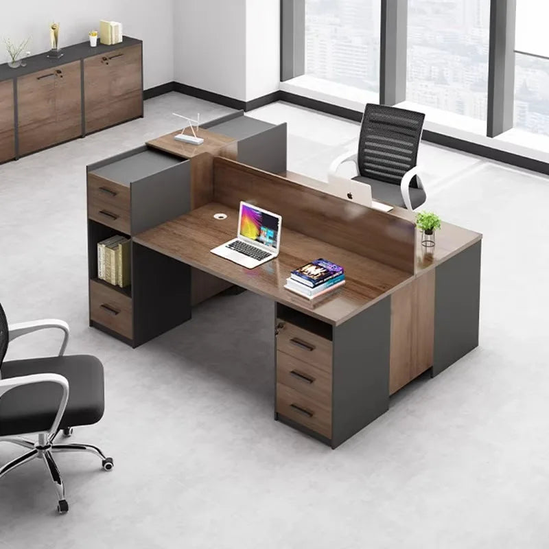 Moderne 6-Personen-Kombination Aus Einfachem Computer-Schreibtischs Tuhl Einzel-und Doppel-Face-to-Face-Design Eisen Modularer S