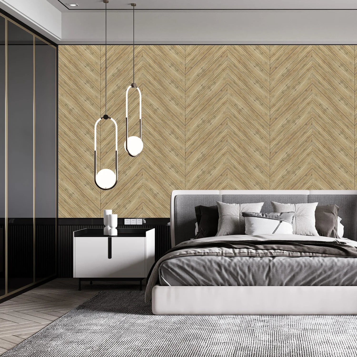 Simple Wood Grain PVC Floor Stickers For Corridors Living Rooms Wall And Floor Decorations Waterproof Self-Adhesive Wall Sticker