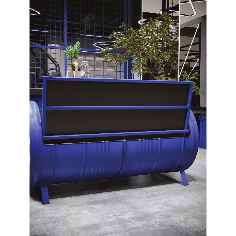 Deck Sofa Quiet Bar Vintage Industrial Style Iron Dining Hot Pot Restaurant Oil Barrel Table and Chair Combination