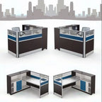 Modern Design Office Furniture Single-seat Employee Workstations Wooden Computer Desks and Office Desks with Storage Cabinets