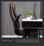 Genuine Leather Boss Chair, Office Chair, Comfortable for Long Periods of Sitting, Can Lie Down for Nap, Computer Swivel Chai