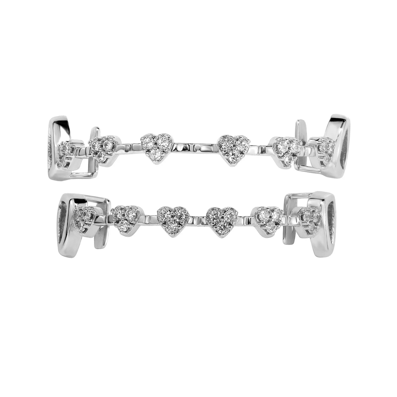 RACHELZ Hip Hop Full CZ Stone Hollow Teeth Caps For Women Men Jewelry Top Bottom Heart Zircon Tooth Grills Braces Cosplay