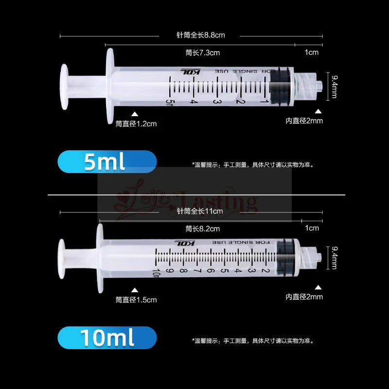 20pcs 1ML 5ML 10ML 20pcs Plastic Luer Lock Syringes Measure Perfume Rinse Disposable Sampler Injector Measuring Injection Syring