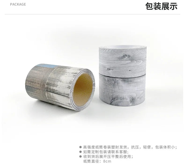 5pcs Wood Grain Floor Stickers Modern Style PVC Wall Sticker Waterproof Self-adhesive for Living room Kitchen Home Floor Decor